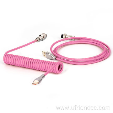 Nylon Braid Coiled aviator usb-c keyboard cable